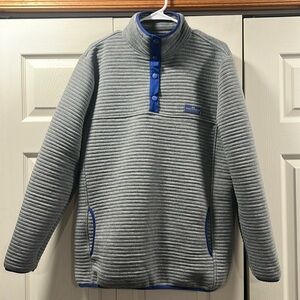 Simply Southern Quilted Collection Quarter Button Sweater, Gray, Women's XL